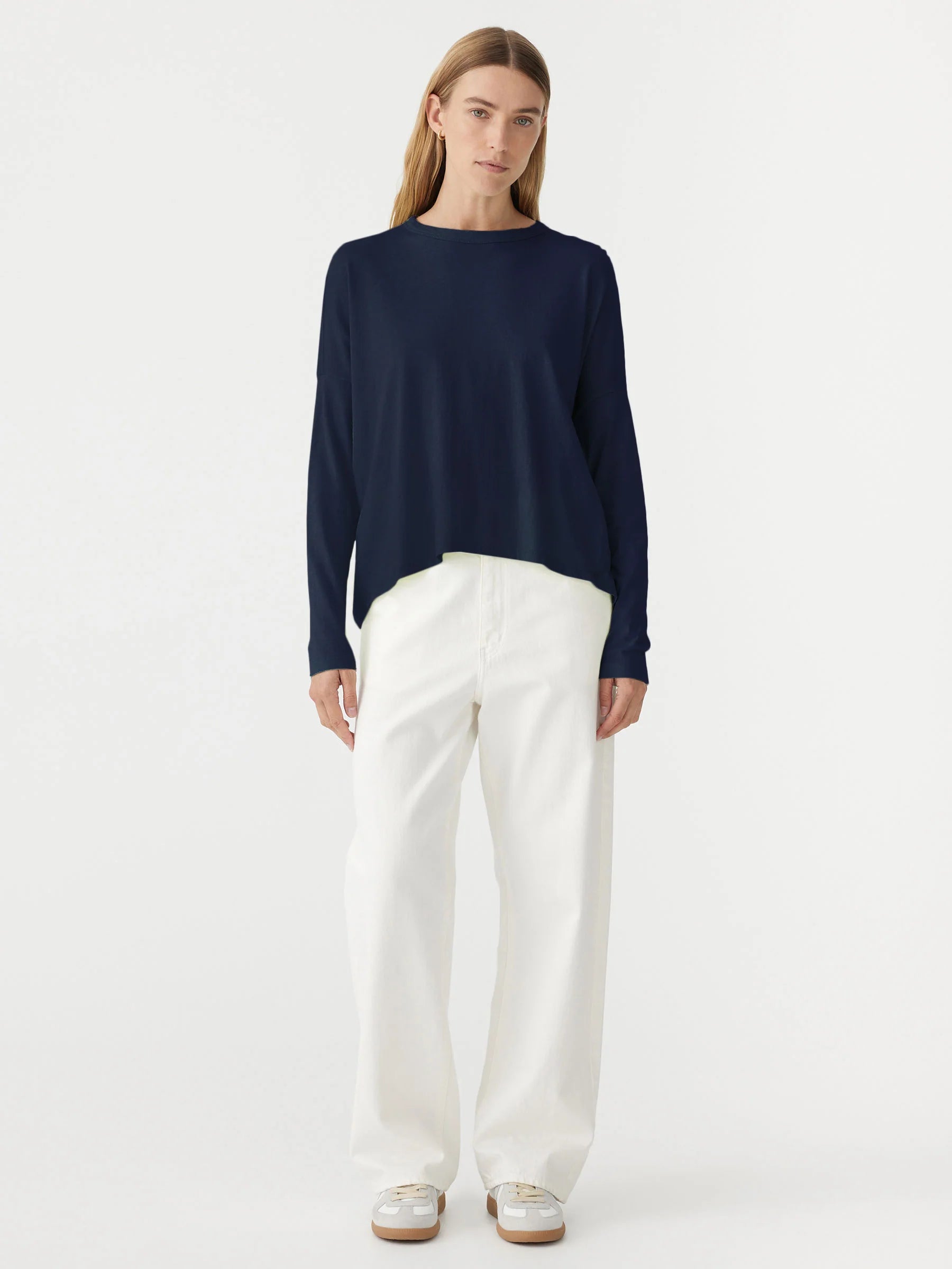 Slouch Circle Long Sleeve Tee in Blue Ink