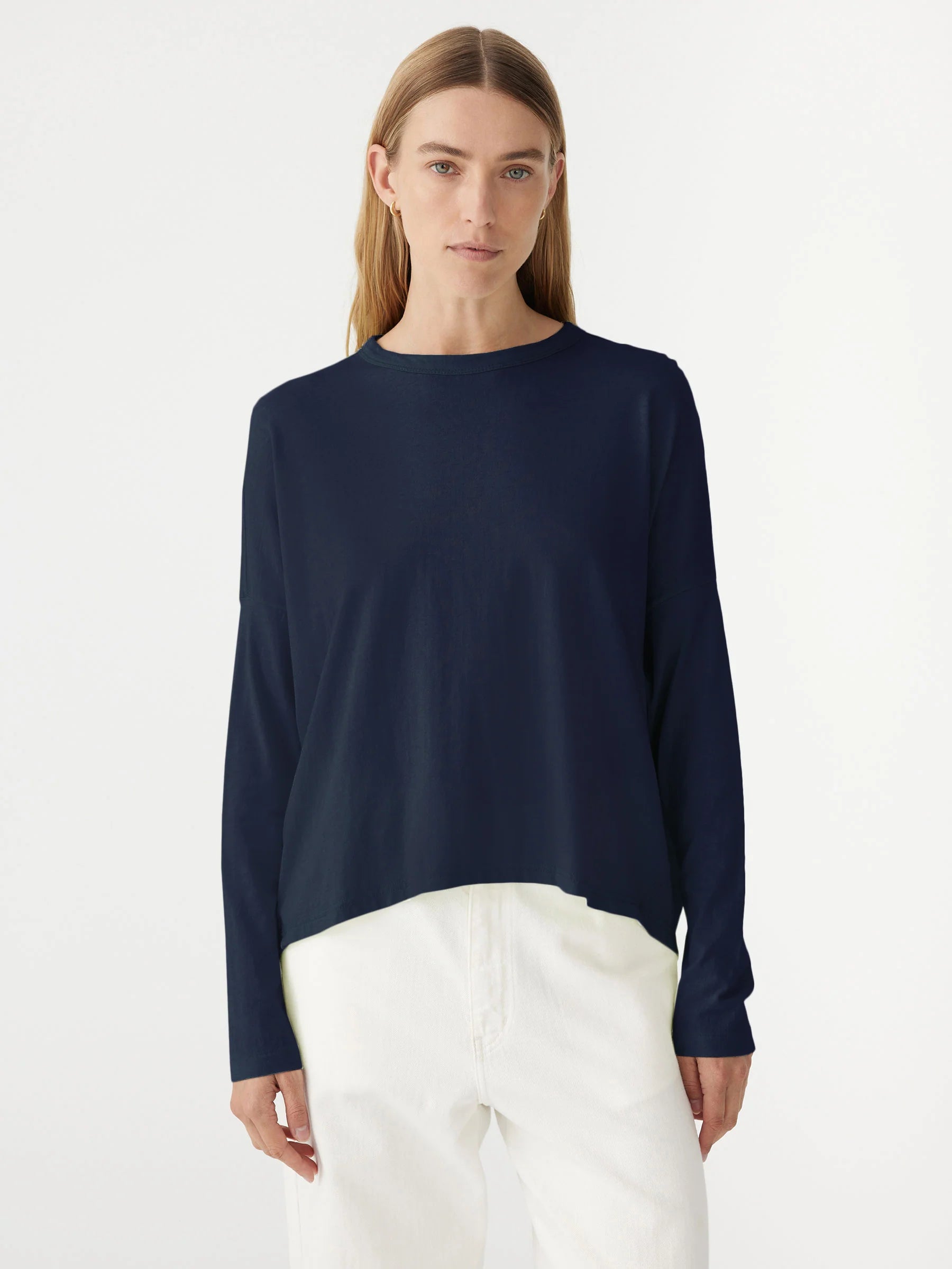 Slouch Circle Long Sleeve Tee in Blue Ink