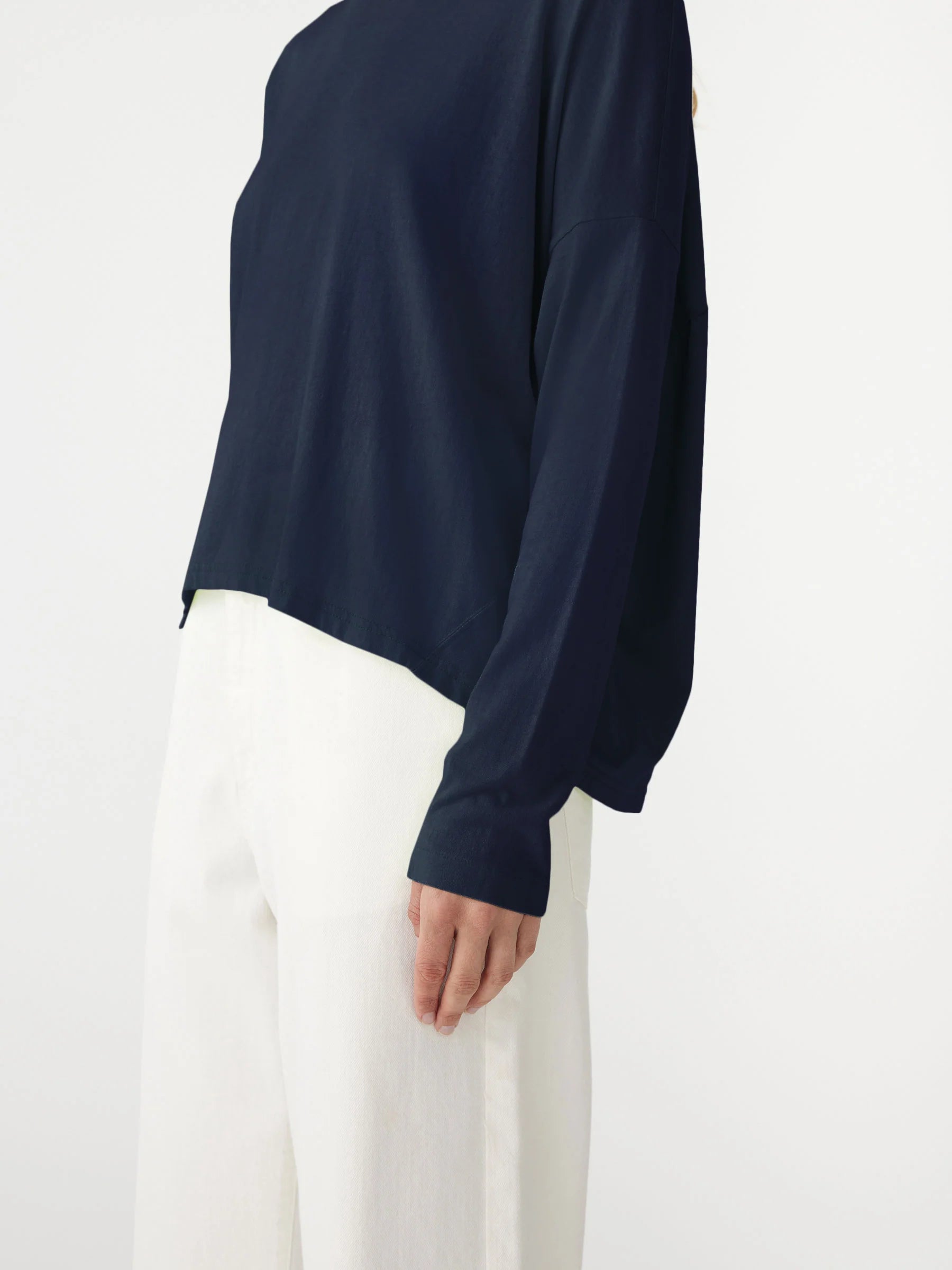 Slouch Circle Long Sleeve Tee in Blue Ink