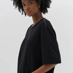 Slouch Boyfriend Short Sleeve T-shirt in Black