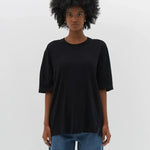 Slouch Boyfriend Short Sleeve T-shirt in Black