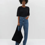 Slouch Boyfriend Short Sleeve T-shirt in Black