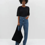 Slouch Boyfriend Short Sleeve T-shirt in Black