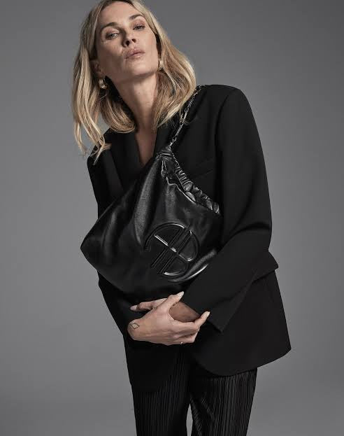 Black leather with Anine bing logo black blazer clothlifestyle boutique 