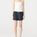 Crushed Cotton Tennis Short in Ink Bassike