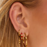 Papaya Enamel Huggies in Cherry