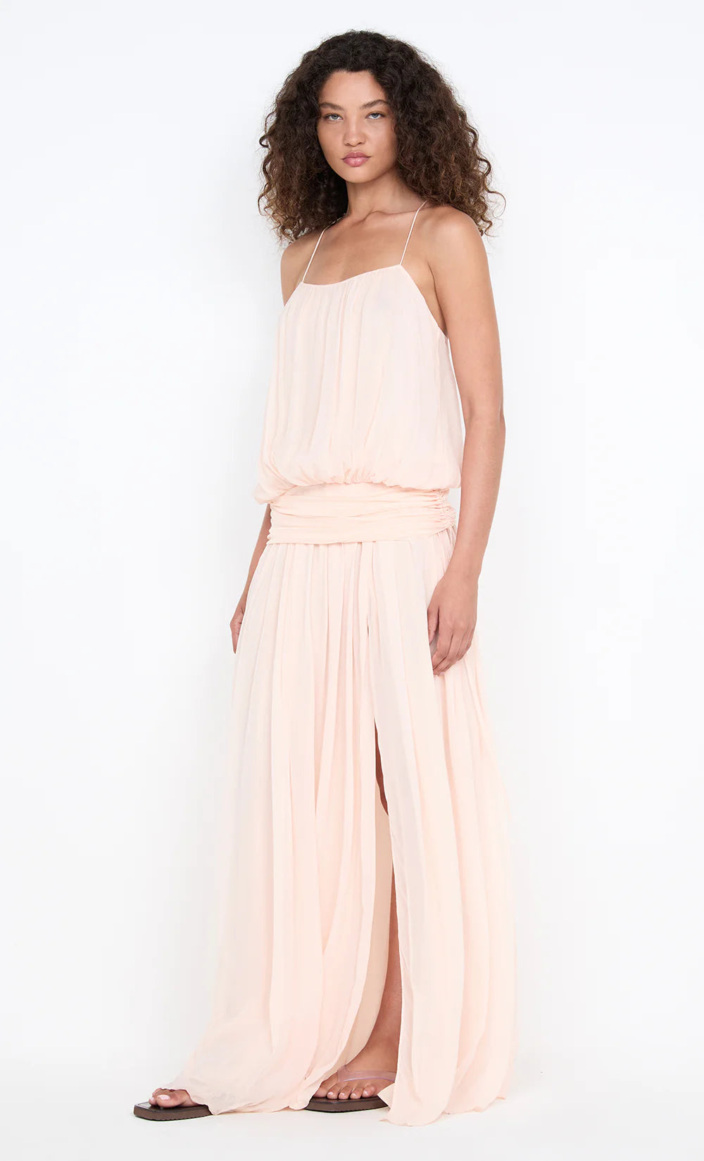 Camille Blouson Dress in Peach Bec and Bridge