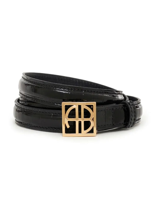 Monogram Crocodile Embossed Belt