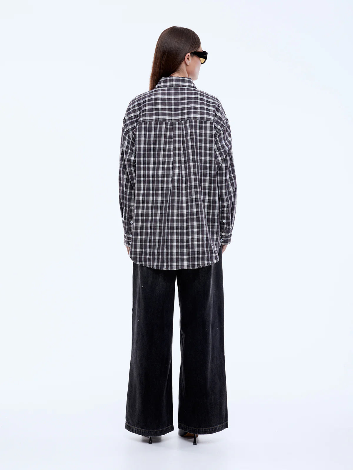 Gigi Check Shirt in Charcoal Ena Pelly