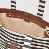 Lara Tote in Natural and Black Stripe Anine Bing