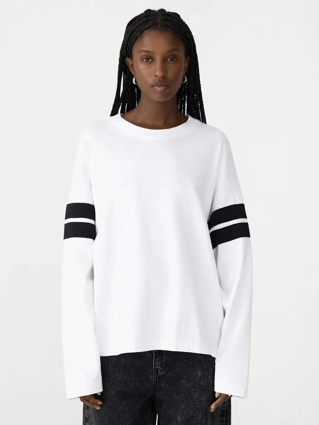Boxy Rib Insert L/S T Shirt BASSIKE