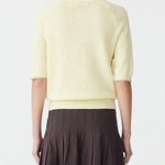 Cashmere Linen Crew Knit in Lemon BASSIKE