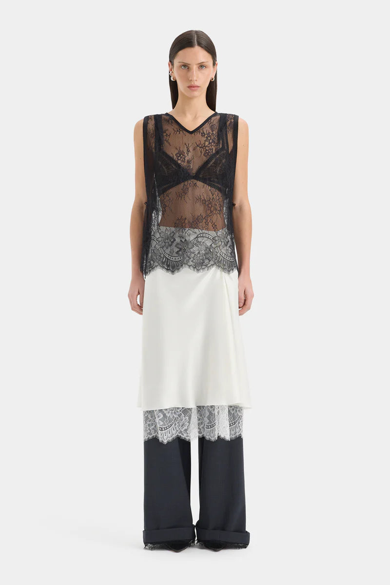 Ingrid Lace Midi Skirt in Ivory Sir.