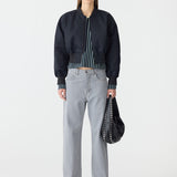 Recycled Cropped Bomber Jacket BASSIKE