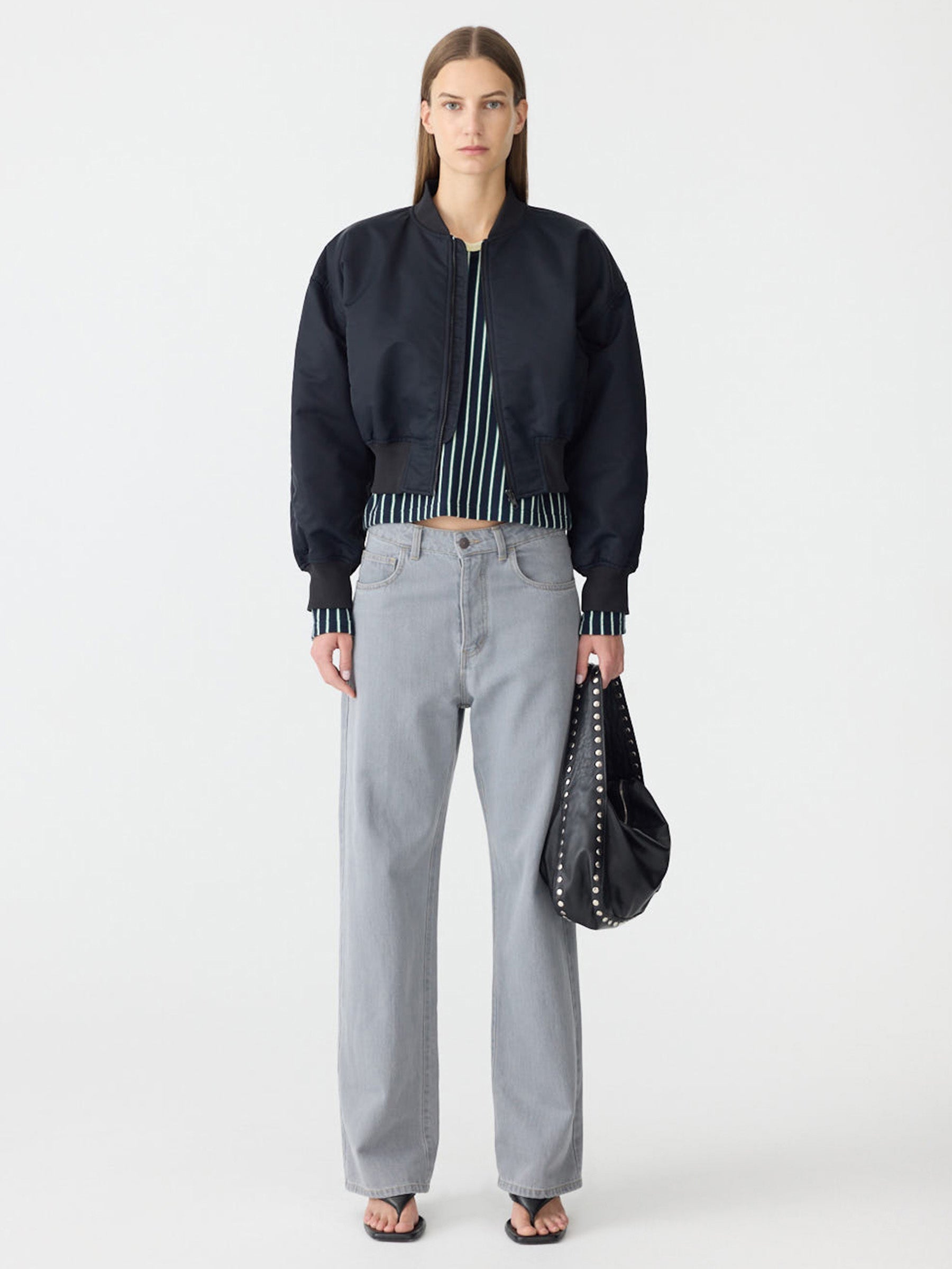 Recycled Cropped Bomber Jacket BASSIKE