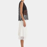 Ingrid Lace Midi Skirt in Ivory Sir.