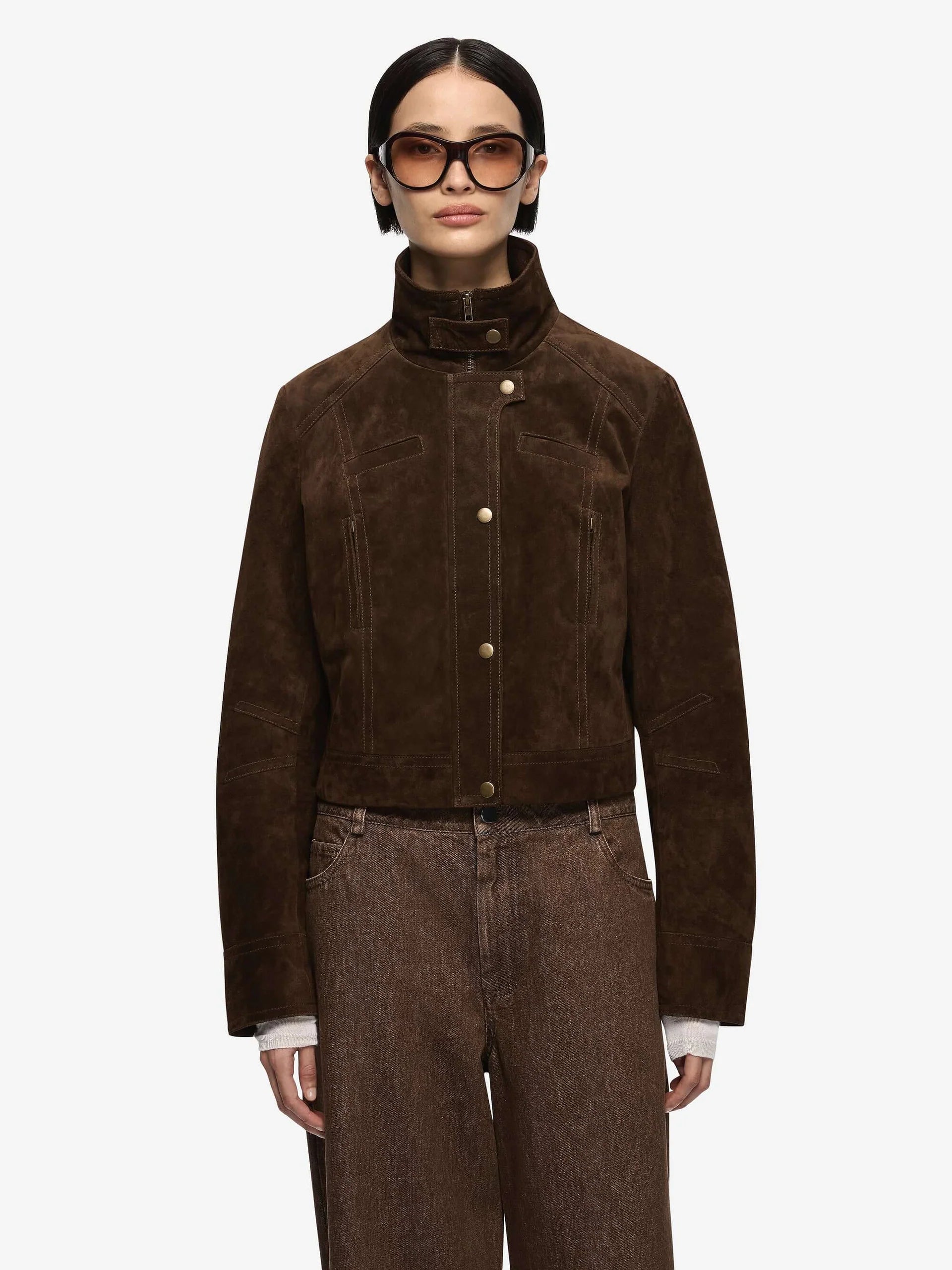 Hunter Suede Jacket in Dark Chocolate Bec and Bridge