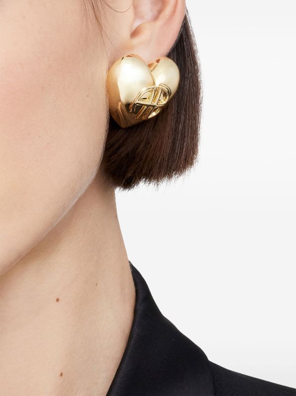 Chunky Heart Earrings in Gold