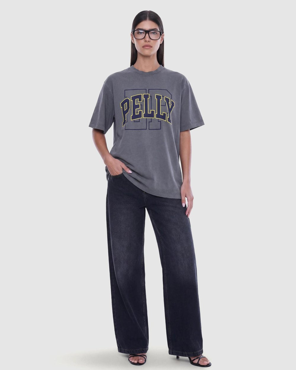 Sophia Relaxed Tee in Washed Grey Ena Pelly