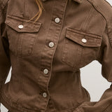 Violet Denim Jacket in Chocolate