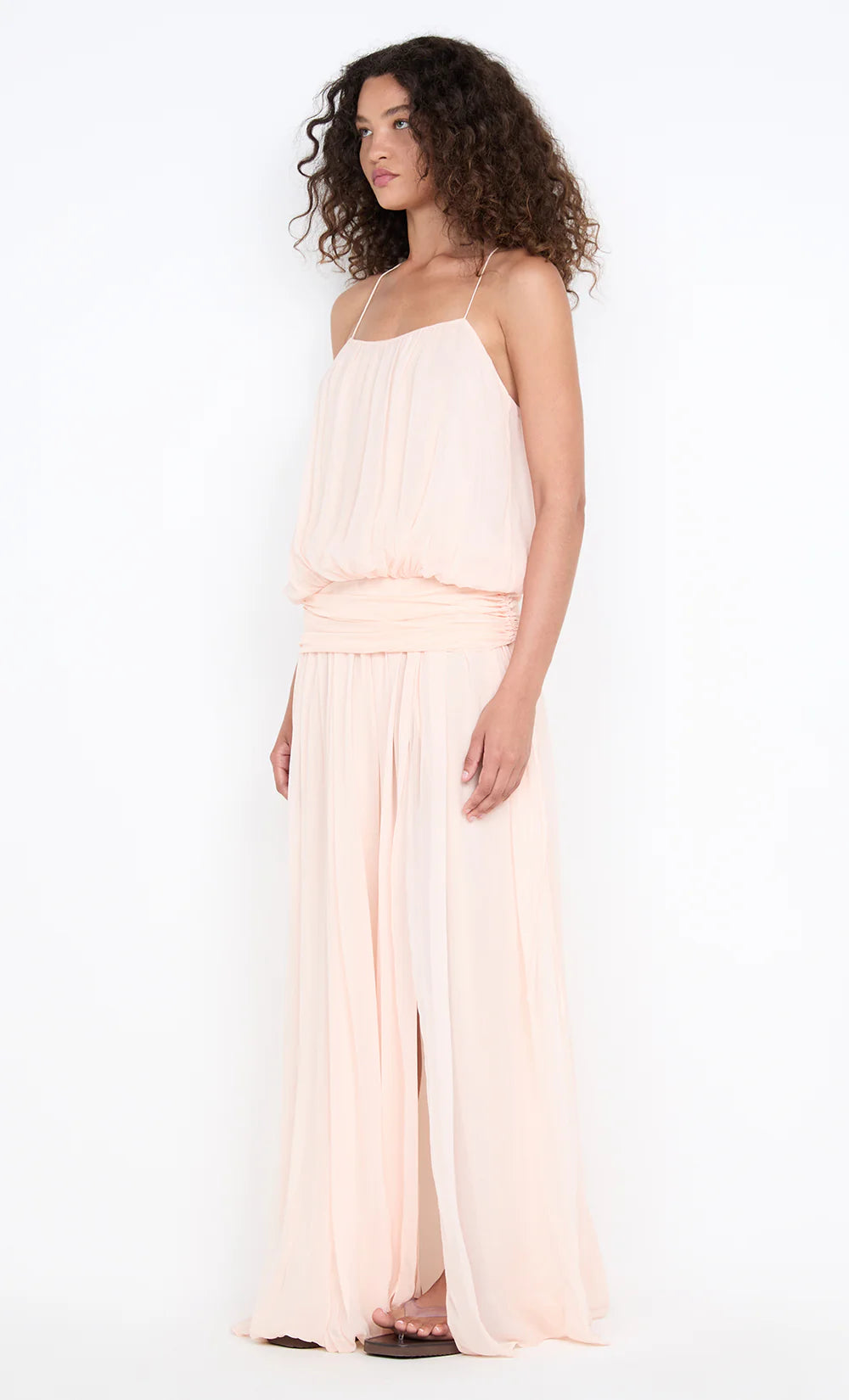 Camille Blouson Dress in Peach Bec and Bridge