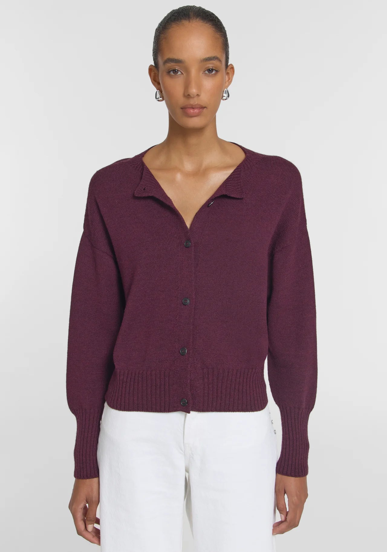 Hart Merino Cardigan in Burgundy Viktoria + Woods