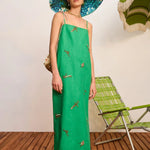 Wanda Embroidered Dress in Green Alemais