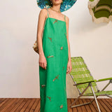 Wanda Embroidered Dress in Green Alemais