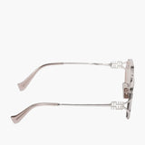 Logo Metal Oval Sunglasses by Miu Miu