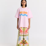 Holiday Oversized Tee in Pink Maku