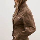 Violet Denim Jacket in Chocolate
