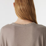 Curved Heritage L/S T-Shirt in Taupe