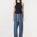 Wide leg double jersey pant in Midnight Blue Bassike