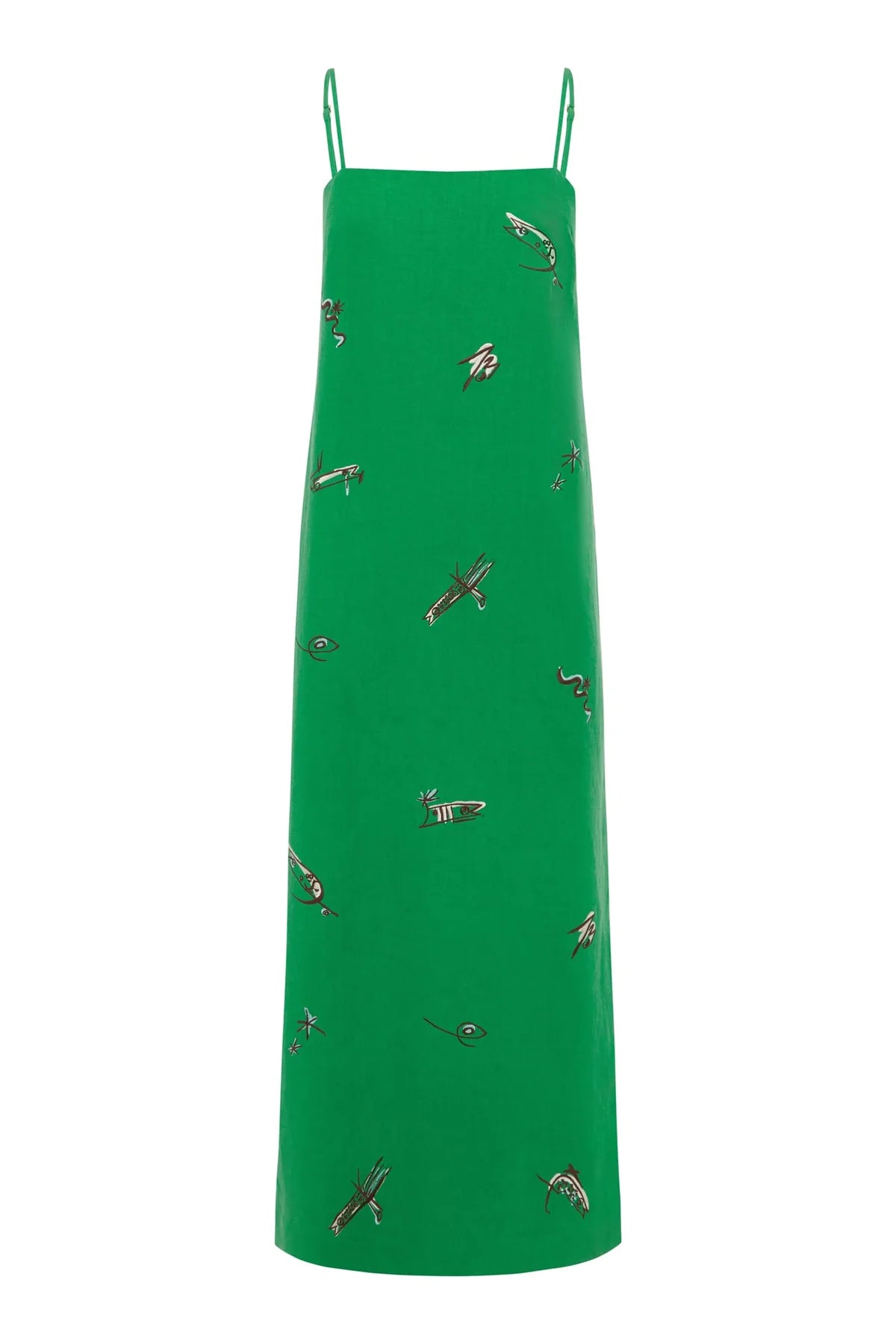 Wanda Embroidered Dress in Green Alemais
