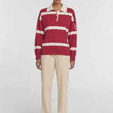 Rival Polo Knit in Red Stripe Viktoria + Woods