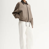 Dora Bomber Jacket in Taupe