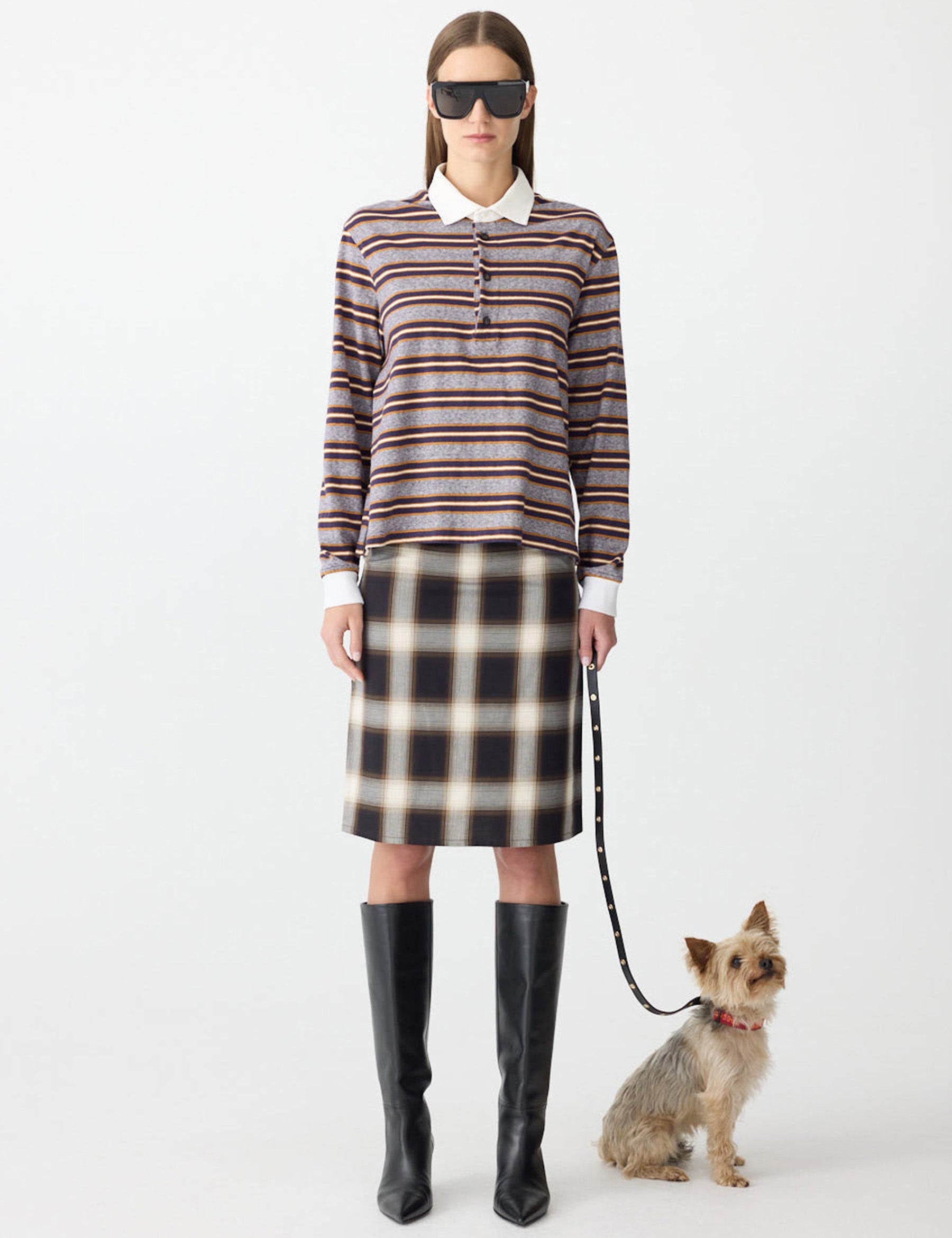 Vintage Stripe Long Sleeve Polo BASSIKE