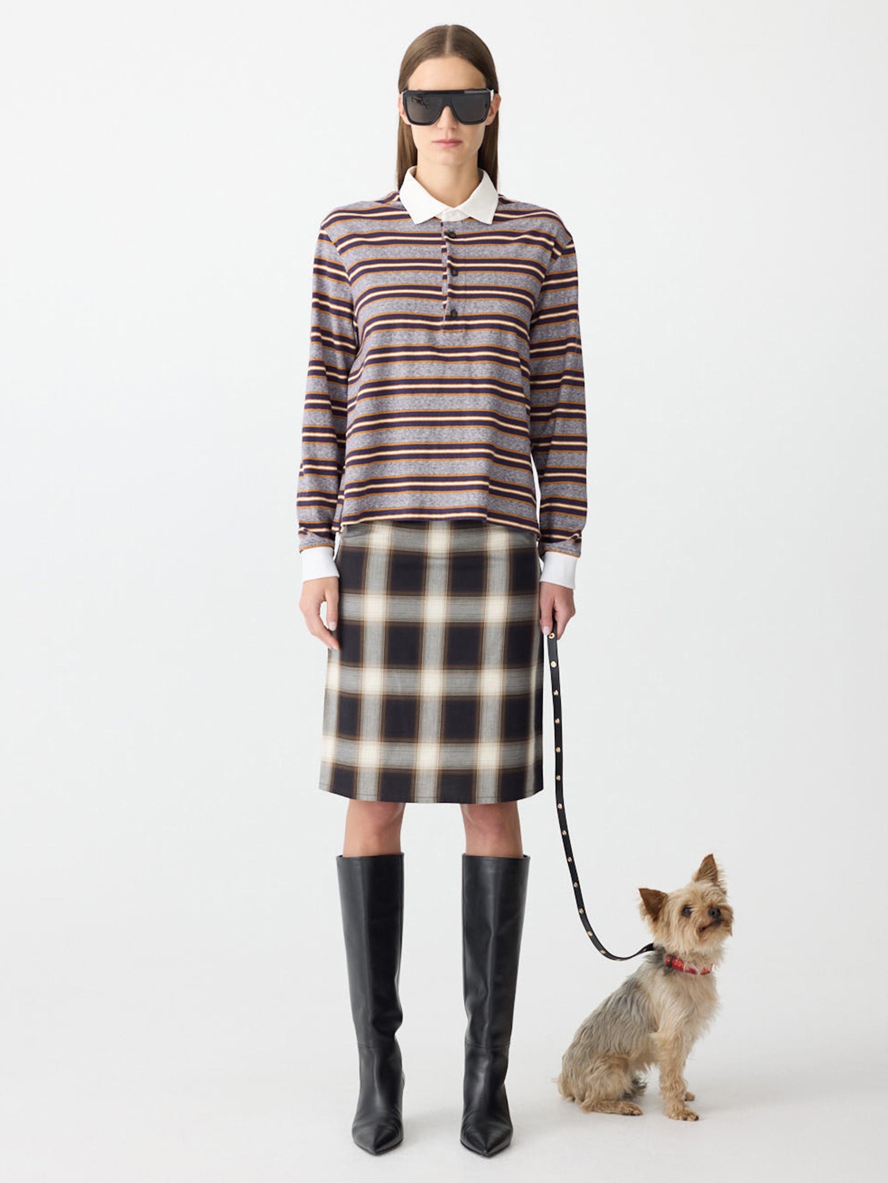 Vintage Stripe Long Sleeve Polo BASSIKE
