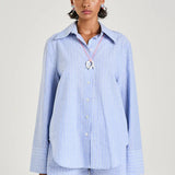 Cuff Shirt in Blue Stripe