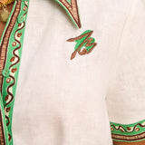 Wanda Embroidered Shirt Dress in Ivory Alemais