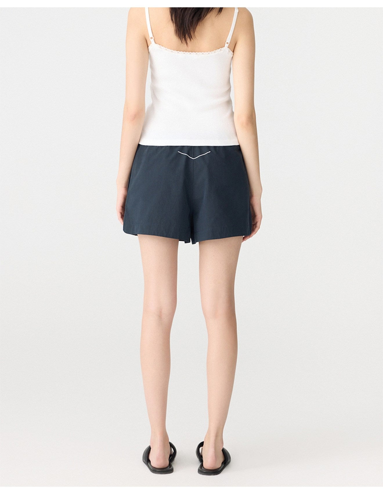 Crushed Cotton Tennis Short in Ink Bassike