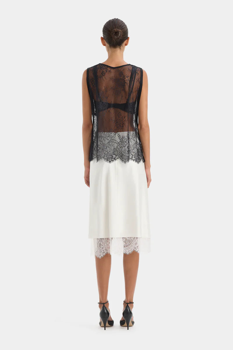 Ingrid Lace Midi Skirt in Ivory Sir.