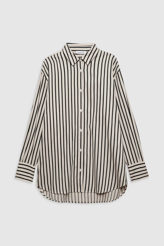 Plaza Shirt in Black and Tan Stripe