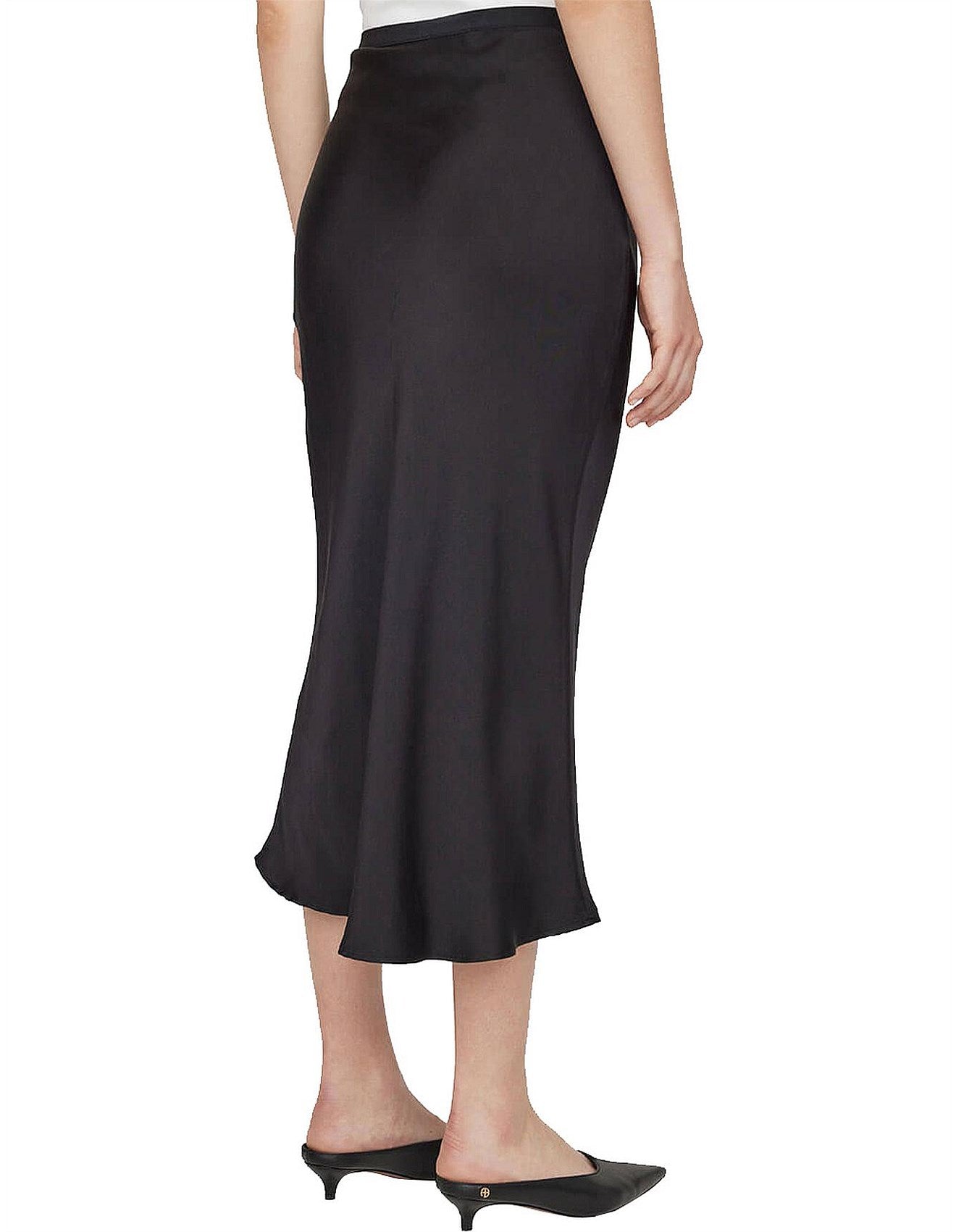 Bar Silk Skirt in Black