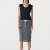 Sheer Rib V Neck Muscle Tank Bassike