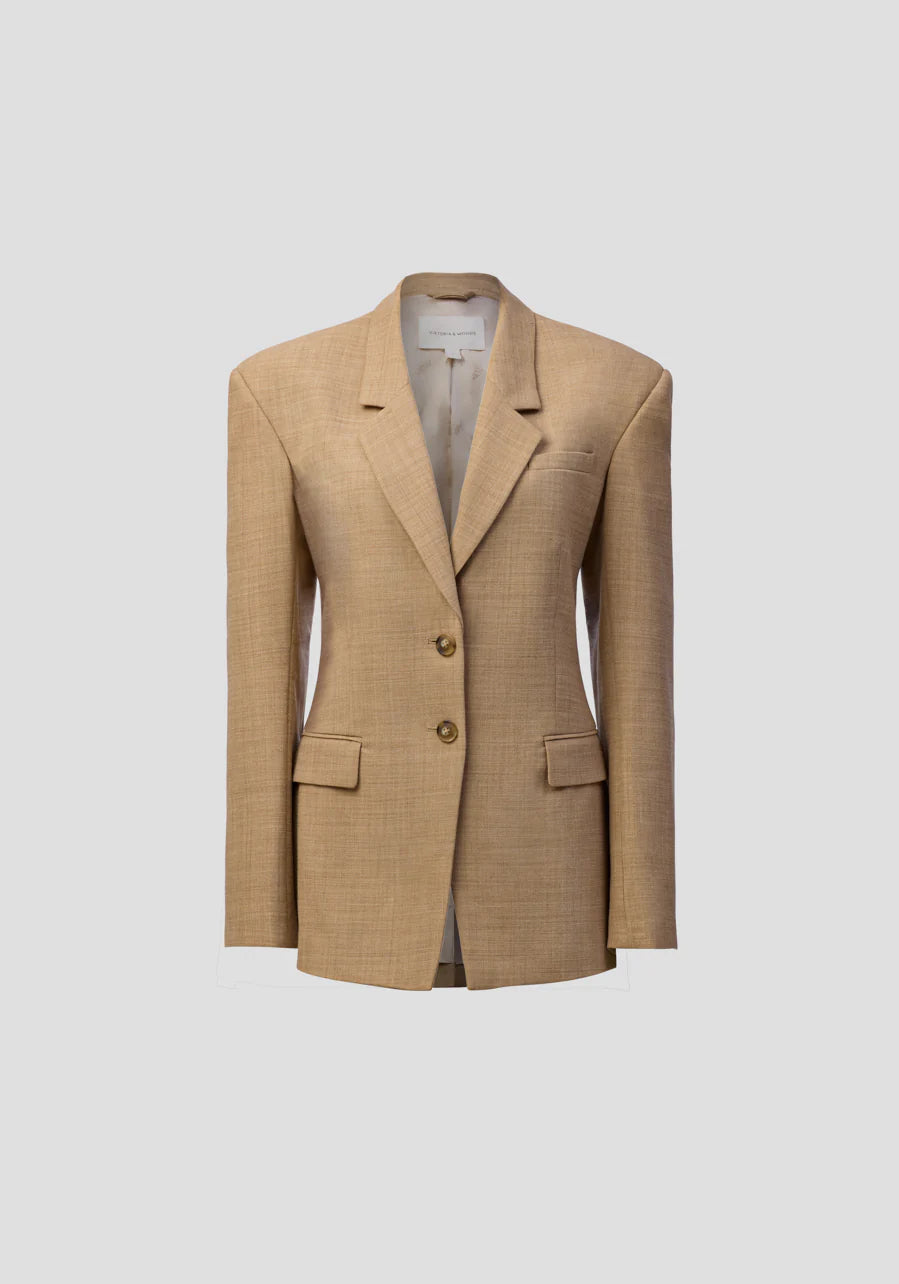 Michigan Blazer in Camel Viktoria + Woods