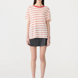 Stripe Boyfriend T-Shirt in Red