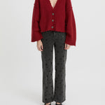 Pepa Cardigan in Burgundy Blanca