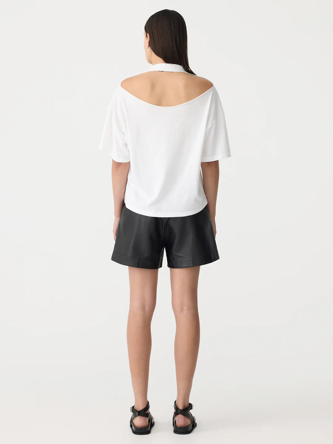 Floating Neck Boxy T-Shirt in White