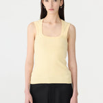 Low Scooped Rib Tank in Yellow Bassike
